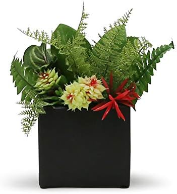 WGV Ceramic Cube Vase Bulk Width 4" Height 4" (Fits 3" Pot) Elegant Modern Block Square Floral Planter Terrarium Container Table Dresser for Event Accent Home Office Decor Black 12 Pieces - Image 3