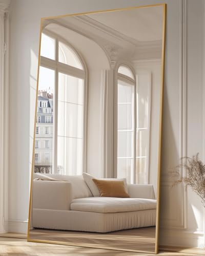 Antok Full Length Mirror, 81"x41" Floor Mirror for Bedroom, Dorm, Gold - Image 3