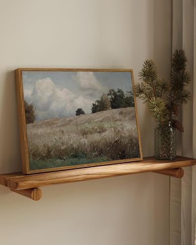 InSimSea Framed Canvas Wall Art Vintage Decor, Landscape Paintings Wall Decorations for Living Room, Retro Wall Art for Bedroom Office Decor, Grassland Classical Painting Prints Room Decor, 12"x16" - Image 2
