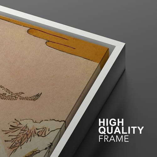 SIGNWIN Framed Canvas Print Wall Art Set Japanese Crane Vintage Style Bird and Bamboo Illustrations Modern Art Rustic Minimal for Living Room, Bedroom, Office - 24"" x36 x2 White - Image 5