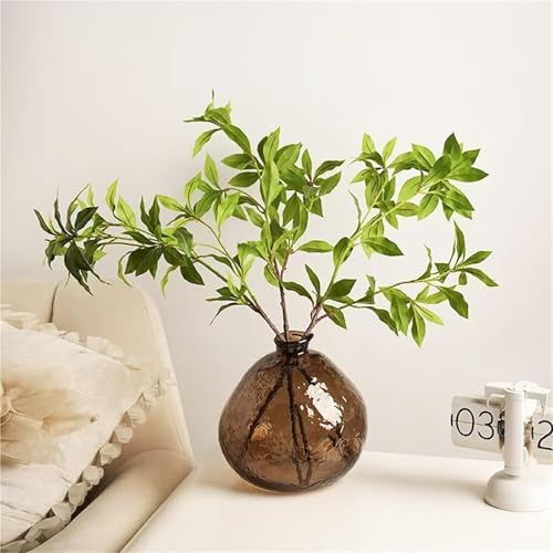Unique Clear Glass Vase Hammered Fluted Unique Flower for Centerpieces Aesthetic Room Decor(Brown) - Image 7
