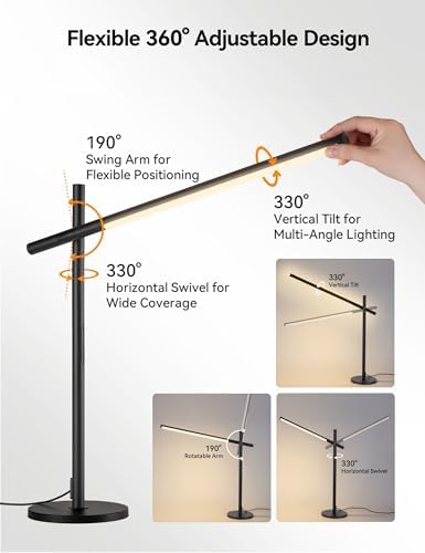 Tubicen Dimmable Desk Lamp LED Lights Touch Modern Adjustable Table Lamp - Image 3