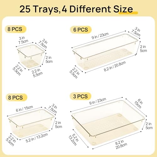 Vtopmart 25 Pack Plastic Drawer Organizers with Anti-slip Rubber Pads - Image 7