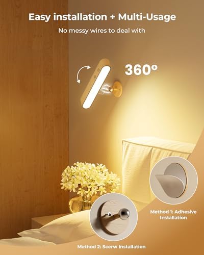 PopoIron 7500 mAh Rechargeable Wall Sconce, Battery Operated LED Wall Light for Bedroom with Remote Control & Touch, 360° Magnetic Rotation, 3 Colours, Dimmable Wood Wall Lamp, 15 RGB Colors, 1p - Image 7