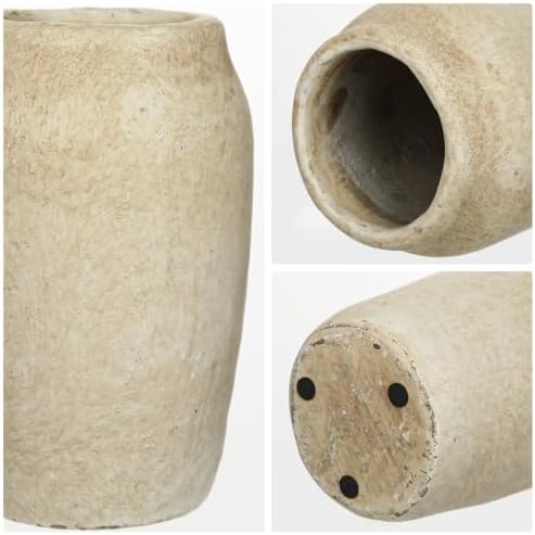 Briful Rustic Vase for Farmhouse Tabletop Decor, 6.8" Small Ceramic Vase, Distressed Antique Earthenware Vase for Modern Farmhouse, Bookshelf Kitchen Counter Mantle Shelves Bedroom Home Office Decor - Image 4