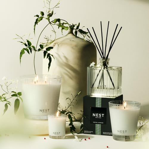 NEST New York Scented Classic Candle, Indian Jasmine - 8.1 oz - Up to 60-Hour Burn Time - Reusable Glass Vessel - Image 5