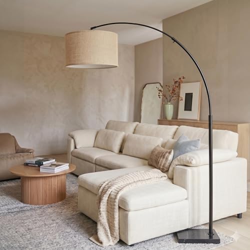 Brightech Logan Arc Floor Lamp, Bright Standing Lamp for Living Rooms, Offices & Bedrooms, Modern Living Room Décor, Tall Hanging Floor Lamp for Reading and More – Black - Image 6