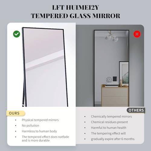 LFT HUIMEI2Y 71"x32" Full Length Mirror, Black Floor Mirror - Image 4