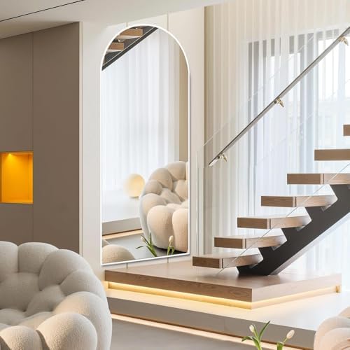 Rowjut Floor Mirror Arched Full Length Mirrors, Mirror Full Length Standing Hanging or Leaning Against Wall, 59"x18" Large Full Body and Wall Mounted Mirror for Bedroom Living Room, Silver - Image 6