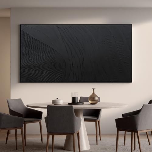 large black abstract wall art modern Hand-drawn canvas wall art decor for living room Line texture abstract wall decor Artwork for Walls pictures for bedroom office study Aesthetic Home Wall Decoration 39"×78" - Image 5