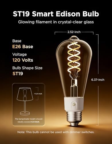 Govee Edison Bulbs, ST19(58), Smart Vintage Light Bulbs RGBWW with E26 Base - Image 2