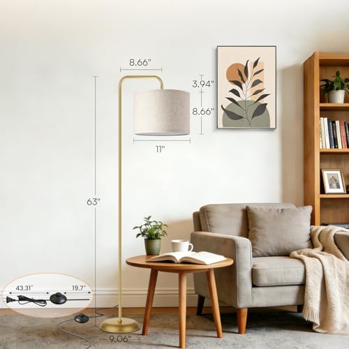 TJOY Floor Lamp, Golden Standing Floor Lamp for Living Room with 3 CCT Bulb - Image 6