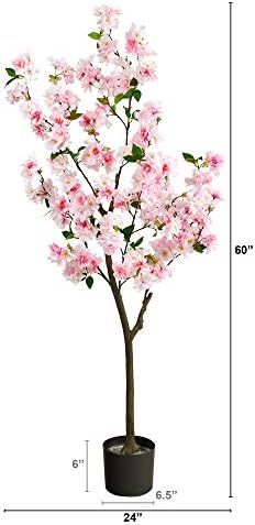Nearly Natural 5ft. Cherry Blossom Artificial Tree - Image 2