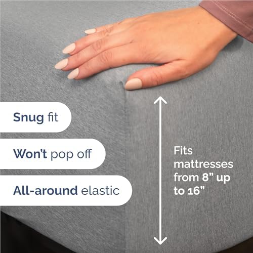 Full Size 4 Piece Sheet Set - Breathable & Cooling Sheets - Heathered Grey - Image 3
