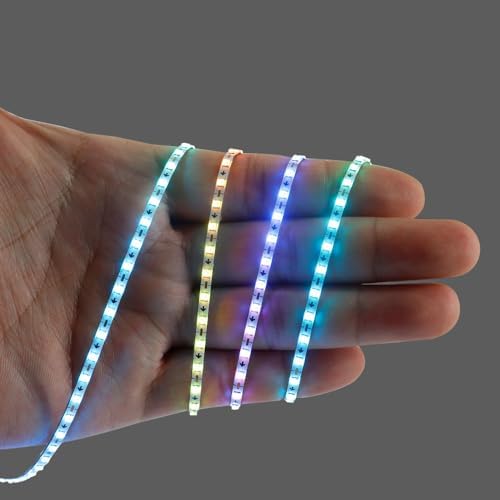 3.2FT WS2812B WS2812 2.7mm Ultra Narrow LED Strip,160LEDs/m Individually Addressable Dream Color Flexible Smart Light Tape for Bedroom,Kitchen,Stage,TV Backlight,DC12V by Xnbada