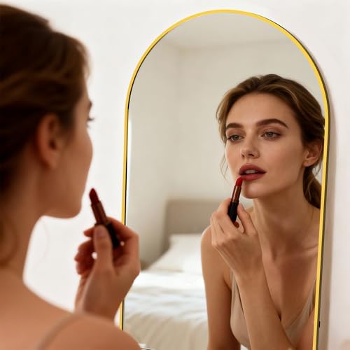 Simple Deluxe Arched Full Length Mirror, 67"x24" Large Floor Mirrors, for Wall Door Bedroom Bathroom Living Room (Gold) - Image 2