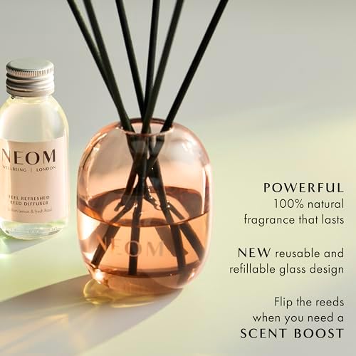 NEOM Feel Refreshed Reed Diffuser Refill, 100ml I Sicilian Lemon and Fresh Basil I 100% Natural fragrances for 12 Weeks I Pure Essential Oils I Energising - Image 3