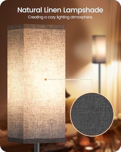 Floor Lamp, Pole Lamp with Foot Switch, Modern Standing Lamp Shade, Minimalist Freestanding Lamp (Bulb Not Included), for Living Room, Bedroom Office ETL Listed, Black B07LD05 - Image 4