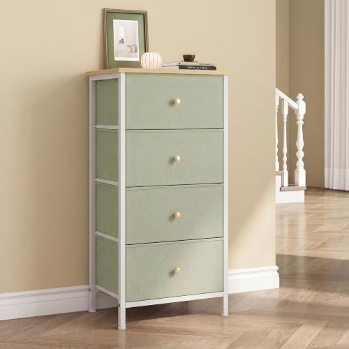 DUMOS Nightstand, Bedside Table with 4 Fabric Drawers by DumosLifestyle