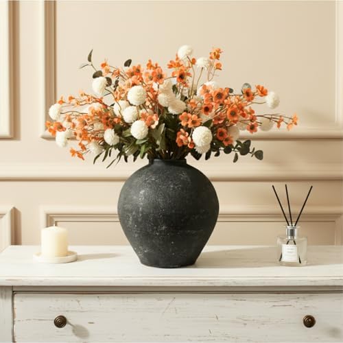 Handmade Large Rustic Ceramic Vase 10.6 inches Tall, Farmhouse - Image 7