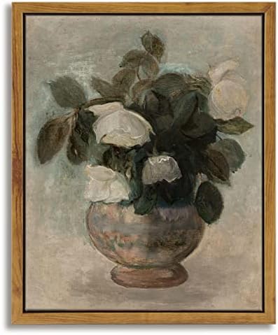 InSimSea Framed Wall Art Vintage Decor, Roses in Vase Floral Prints, 8x10In by InSimSeaArt