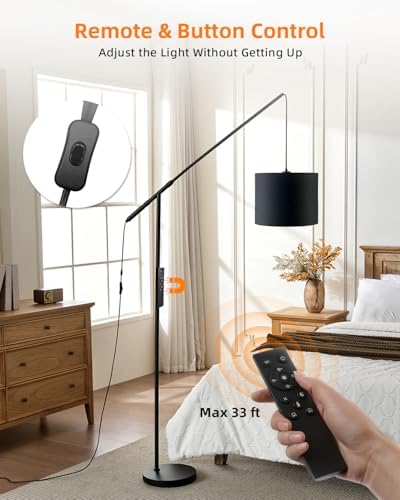 Arc Floor Lamp with Remote Control, LED Reading Light for Living Room - Image 3