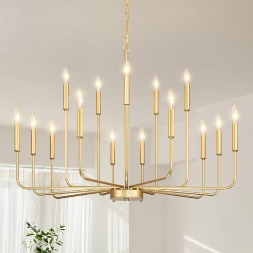 Gold Chandeliers for Dining Room Light Fixture，D40 Inch by Gifarich