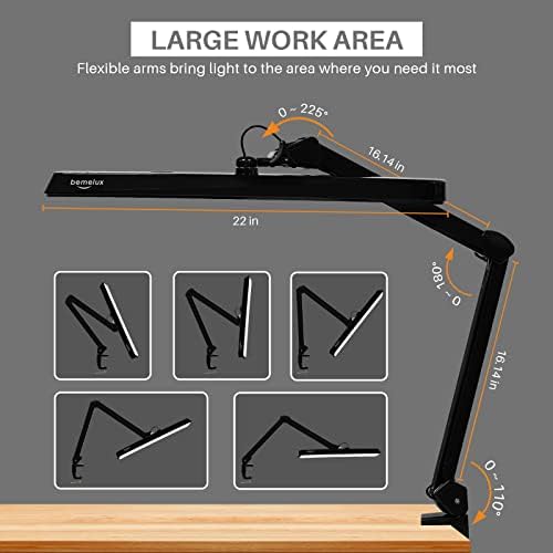 LED Architect Desk Lamp with Clamp, 30W 2500LM, Black 30CCT - Image 4