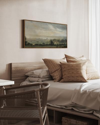 InSimSea Extra Large Framed Wall Art, Wild Field under Sky Prints,24x48inch - Image 2