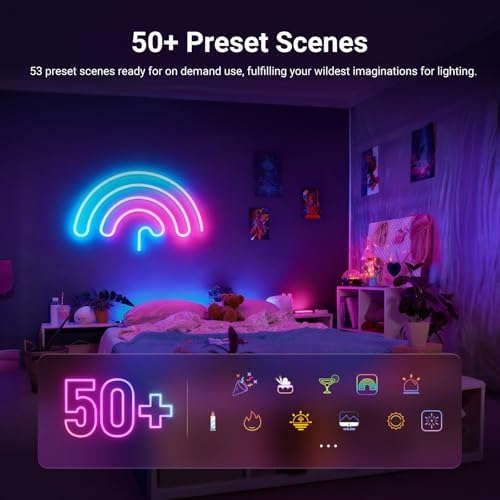 NEEWER 9.84ft/3m LED Strip Lights, Smart AI RGB IC Flexible Cuttable Neon Rope Light, App Control, Bedroom Gaming Room Indoor Studio Home Wall Decor, Compatible with Google Assistant Alexa, NS02 - Image 4