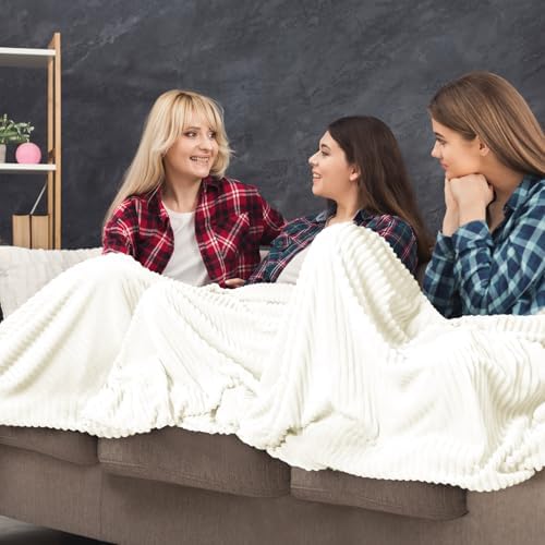 Buryeah 12 Pcs Flannel Blankets Bulk,Fall Outdoor Wedding, Light Beige - Image 5