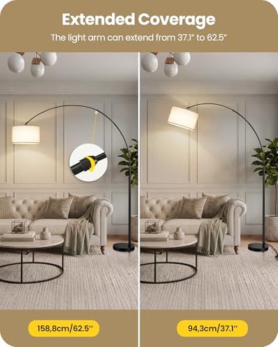 82" Tall Dimmable Arc Floor Lamp for Living Room, Extra Large Arched lamp - Image 4