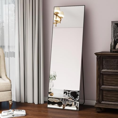 Koonmi 56"x21" Floor Mirror Full Length, Large Black Mirror by KOONMI