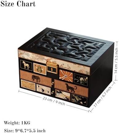 Vintage Jewelry Box, Leather Jewelry Organizer, Black - Image 5
