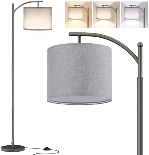 SUNMORY Arc Floor Lamp, Modern Floor Lamp with 9W 3 Color Temperatures Bulb by SUNMORY