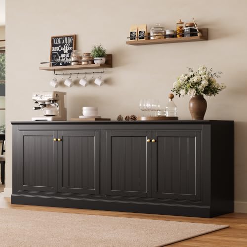 AMERLIFE 72" Modern Sideboard Buffet Cabinet with Vertical Grooved Doors - Image 5
