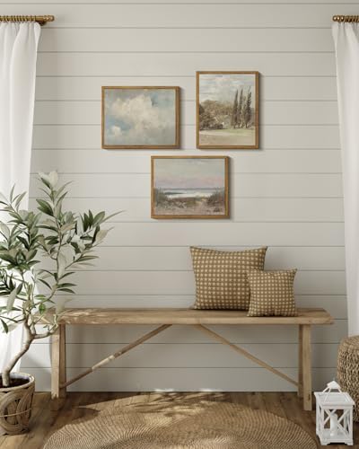 InSimSea Framed Canvas Wall Art Vintage Decor, Home Decor Classical Oil Painting Shells Fish Canvas Prints Vintage Landscape Wall Art Home Office Decor, 8"x10" - Image 3