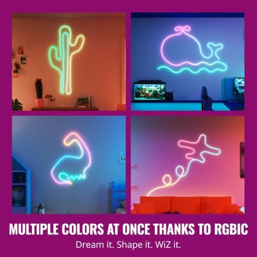 WiZ Connected Neon Smart Flex Strip, 32.8 ft (Two 16.4ft Flex LED Strips), 16 Million Colors, Shades of White, RGBIC Lighting, Connects to Wi-Fi, Voice/App Control - Image 4