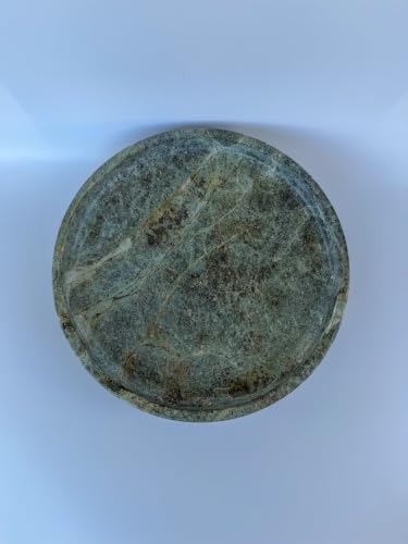 Crafters Stone Decorative Bowl Round Catchall Tray – Handmade Natural Stone Bowl (10”) – Storage Bowl/Decorative Bowl Modern Tray for Entryway Keys, Jewelry, Vanity, Coffee Table Decor (Jungle Green) - Image 6