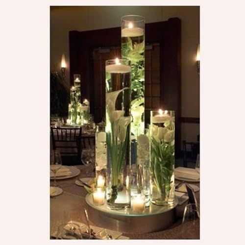 WGVI Quality Thick Weighted Tall Clear Cylinder Glass Vases, 4" W x 24" H, Flower Arrangement Floating Candle Holders Wedding Centerpieces Event Floral Container Tabletop Display Décor, 1 Piece - Image 5