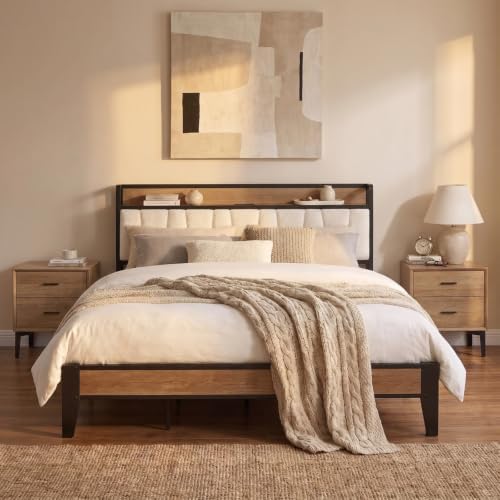 LIKIMIO California King Bed Frame with Storage Headboard & Charging Station by LIKIMIO