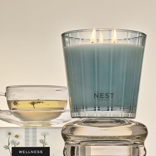 NEST New York Scented 3-Wick Candle, Driftwood & Chamomile - 21.2 oz - Up to 100-Hour Burn Time - Reusable Glass Vessel - Image 3