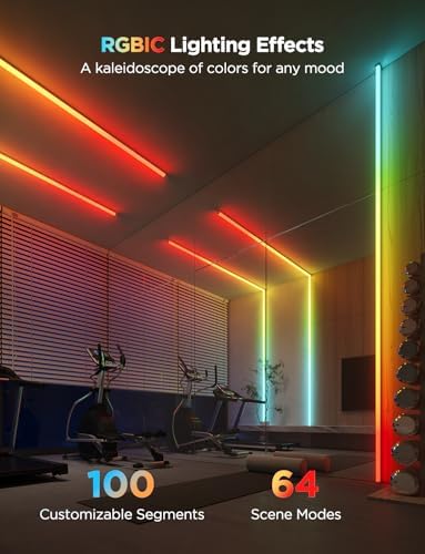 Govee RGBIC LED Strip Lights 32.8ft with Covers, Smart Lights Compatible with Alexa and Google Assistant, LED Diffuser Channel with LED Lights for Bedroom, Skirting Lines, Studio, Cabinet (Pack of 2) - Image 5