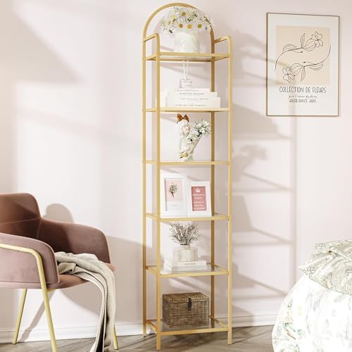 Hzuaneri Bookcase Bookshelf, Tempered Glass Bookshelves by Hzuaneri
