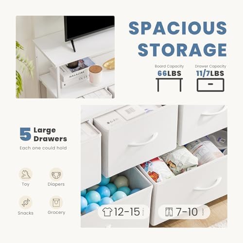 DUMOS TV Stand Dresser, Media Console, Storage Drawers - Image 4