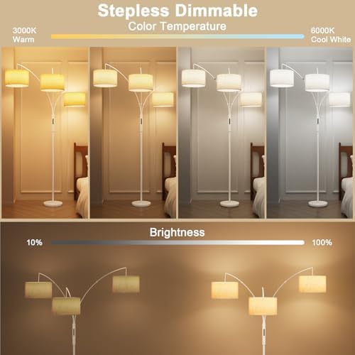 SIBRILLE Upgraded 36W Floor Lamps for Living Room - Super Bright Dimmable Tree Floor Lamp with Remote & Touch Control, Tall Lamp for Living Room Corner, Bedroom, Office - Image 5