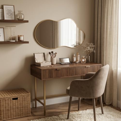 Irregular wall Mirror 24"x41" Gold Asymmetrical Mirror - Image 5