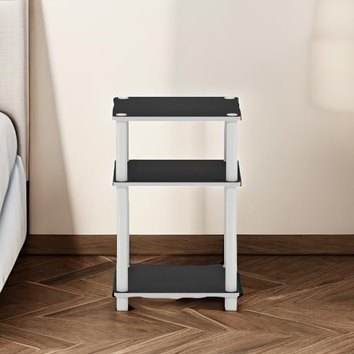 Furinno JUST Toolless 3-Tier Side Table, Open Shelf, White(Espresso) - Image 6