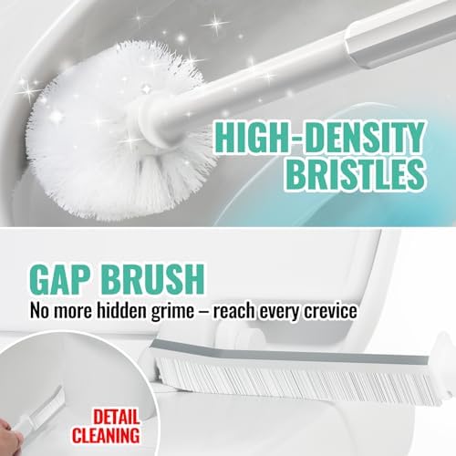 3in1 Toilet Brush and Plunger Set with Slim Crevice Tool and Holder - Image 6