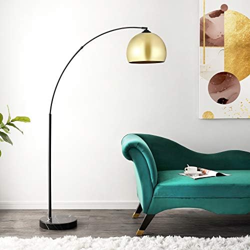 Safavieh Lighting Collection Glarien Mid-Century 70-inch Gold/Black Arc Floor Lamp (LED Bulb Included) - Image 2